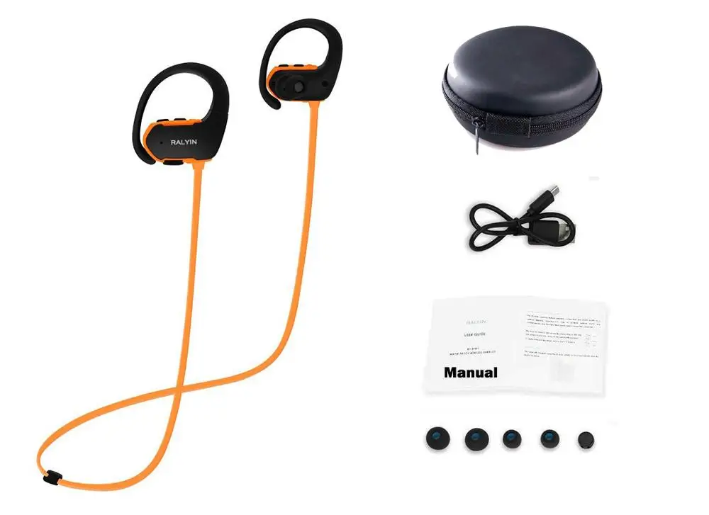 Bluetooth наушники MP3 музыкальный плеер наушники с 8 Гб памяти беспроводные наушники водонепроницаемые спортивные MP3 плеер гарнитура микрофон - Цвет: Orange without  box