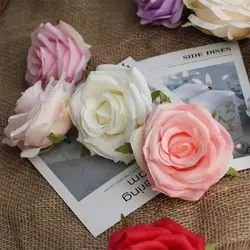 1 шт шелк искусственный цветок розы Свадебная вечеринка предметы интерьера DIY ВЕНОК листов ремесла моделирования дешевые искусственные
