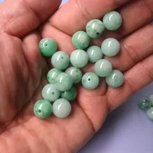 30 шт. натуральные нефритовые Зеленые Бусины из Бирмы, аксессуары класса А, нефритовые бусины, маленькие нефритовые вазы, бусины Леброн