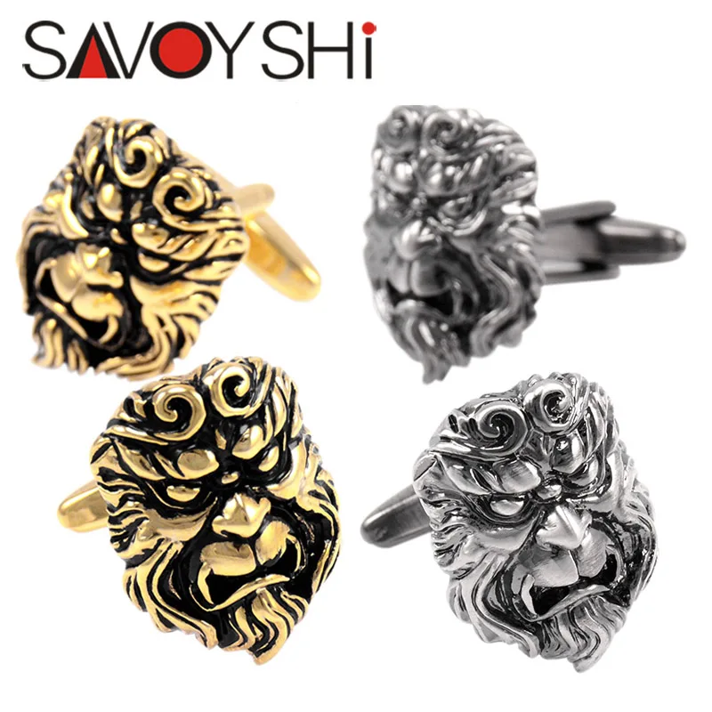 

SAVOYSHI Newest Novelty Cufflinks for Mens Shirt Cuffs Funny Monkey King Head Model Cuff links Brand Fashion Male Jewelry Gift