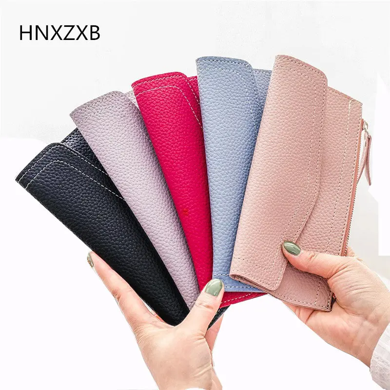 

HNXZXB New Fashion Women Long Wallet Multiple Card Holder Envelope Purse Ladies Zipper Hasp Money Bag Clip Female Handbag XB007