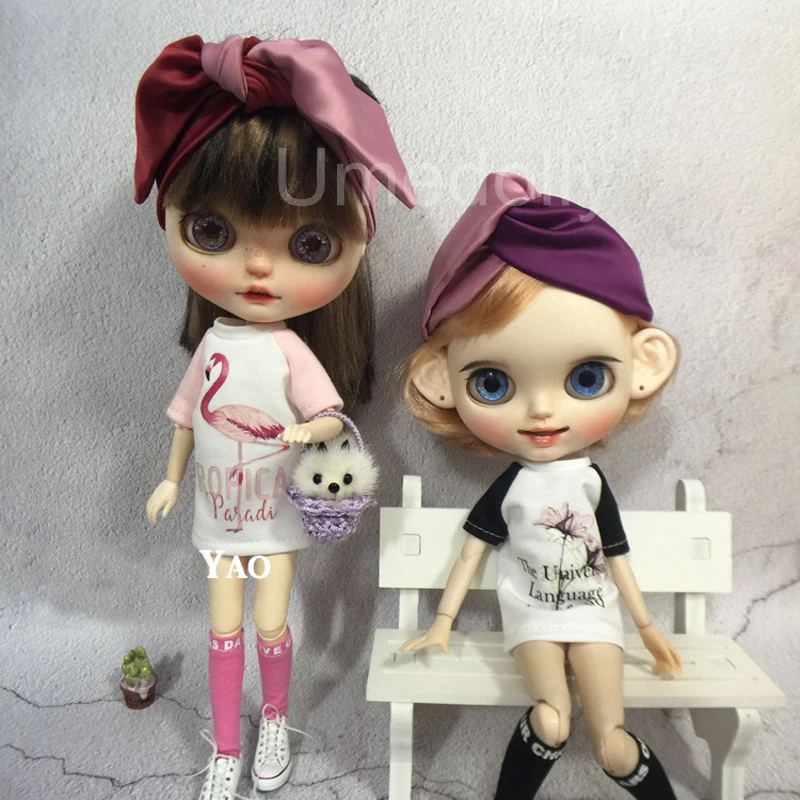 1 шт. модные носки футболки для кукол Blyth ручной работы подходят Pullip Barbies Licca 1/6