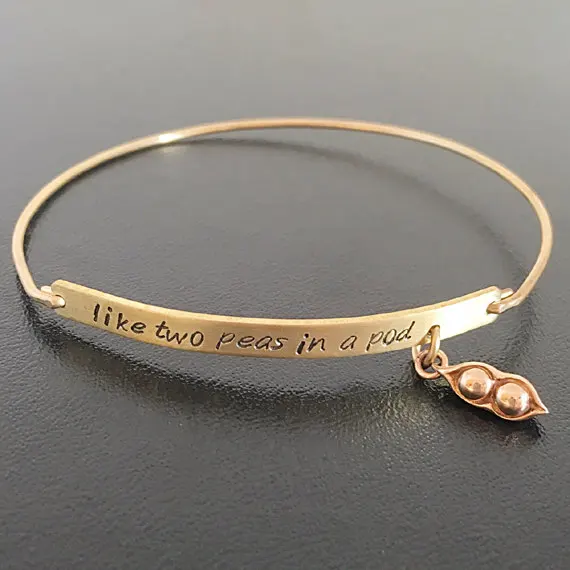 Two Peas In A Pod Bracelet Best Friend Gift Going Away Birthday Two Peas In A Pod Bracelet Best Friend Gift Going Away Birthday Present For Jewelry Ylq0576 Hologram Bracelets From