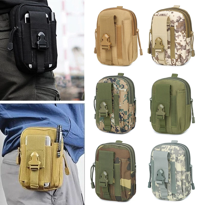 Male Multi-Function Canvas Waist Bag Durable Military Tactical Pocket Outdoor Sports Pack Mobile Phone Bags Men's Belt Pockets | Багаж и