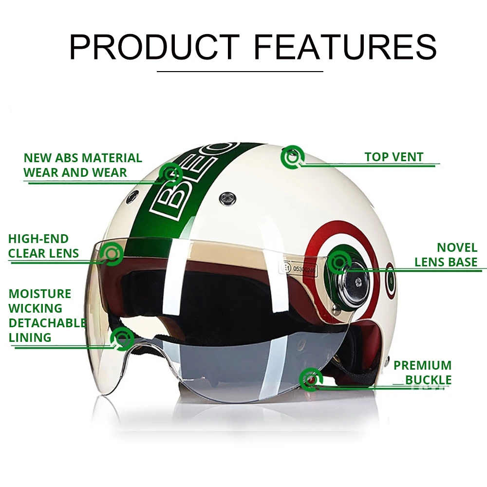 BEON мотоциклетный шлем Casco Moto Capacetes Ретро Винтаж Байкер скутер полуоткрытый мото