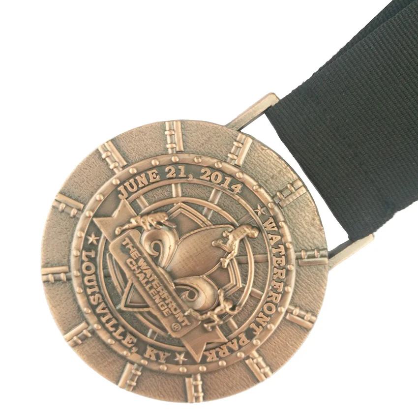 2,76 дюймов 50 штук в партии литой 3D античный медный марафонская медаль на заказ