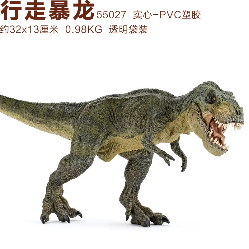 Papo Green Running T-Rex Dinosaur Model Museum Collection Jurassic World Ancient Creatures Children's Toys