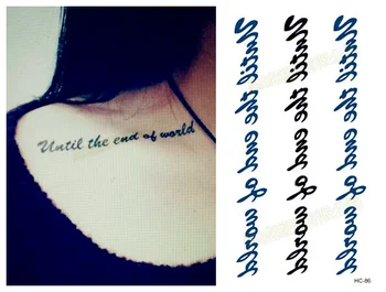 

new 10pcs lot Until the end of the world Tattoo stickers letter tattoo stickers waterproof for women men