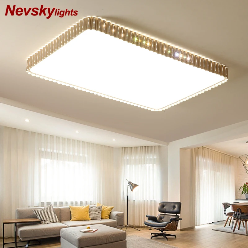 

Modern LED Ceiling Lights For Living Room Lamp Ceiling profiles gold metal Rooms Lighting Squre Bedroom Lamp with Remote Control