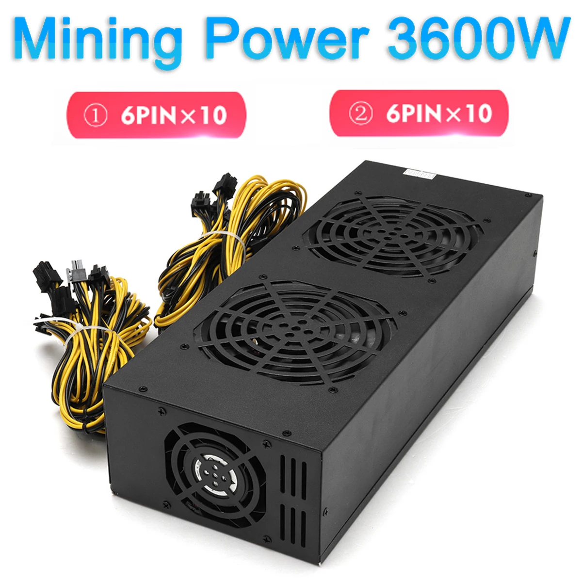3600 W 20Pin مينر التعدين امدادات الطاقة جهاز تعدين آلة مع أربعة المشجعين ل A6 A7 s5 s7 B3 E9 L3 + R4 مينر PC إمدادات الطاقة