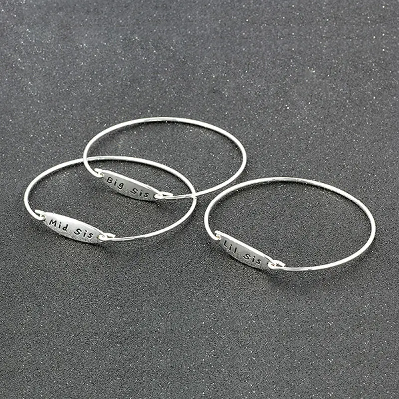 Gold-Plated-Silver-Plated-Big-Mid-Little-Sister-Bangle-Bracelet-For-Women-Fine-Jewelry-Family-Member