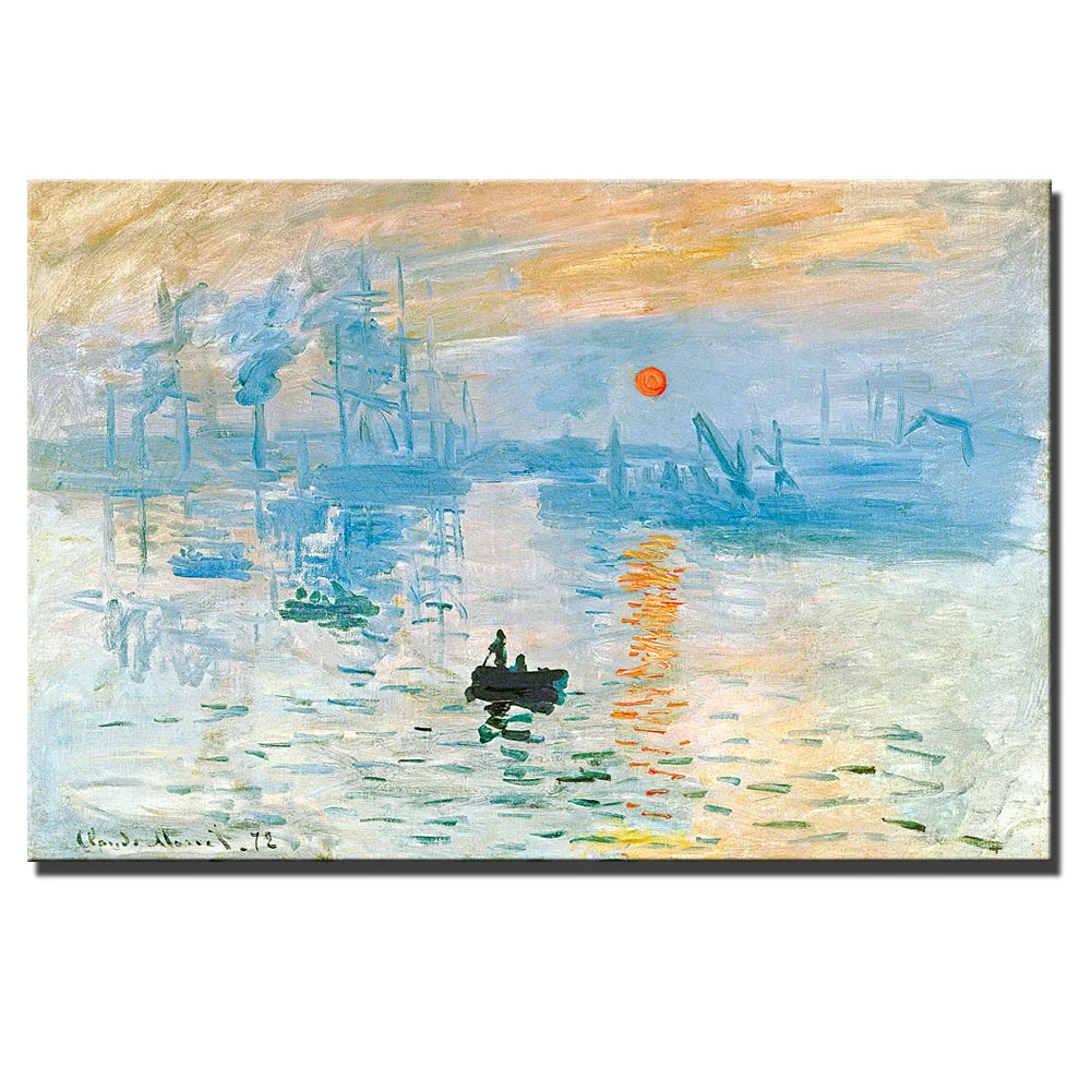 

Monet Impression - sunrise Wall Paintings World Famous Oil Paintings Replica Unframed Decorative Pictures Cuadros Drop Shipping