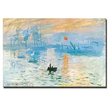 Monet Impression - sunrise Wall Paintings World Famous Oil Paintings Replica Unframed Decorative Pictures Cuadros Drop Shipping