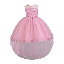 

FOR 2-14 years Child dress New dress girl short sleeve child dress with embroidery and lace performance dress