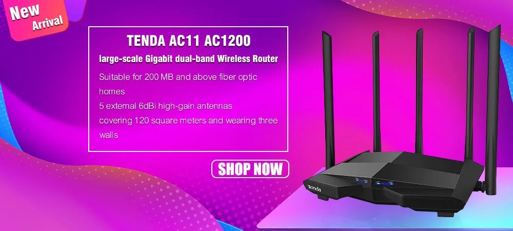 Tenda AC10 1200 Мбит/с беспроводной Wi-Fi маршрутизатор двухдиапазонный 2,4G/5G 1 WAN+ 3 LAN гигабитный порт 802.11AC 1 ГГц процессор 128 DDR3 умное управление приложением