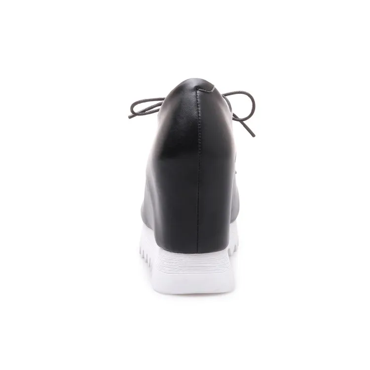 MLJUESE 2018 women pumps Genuine leather increased Internal elegant high heels platform wedges pumps breathable shoes