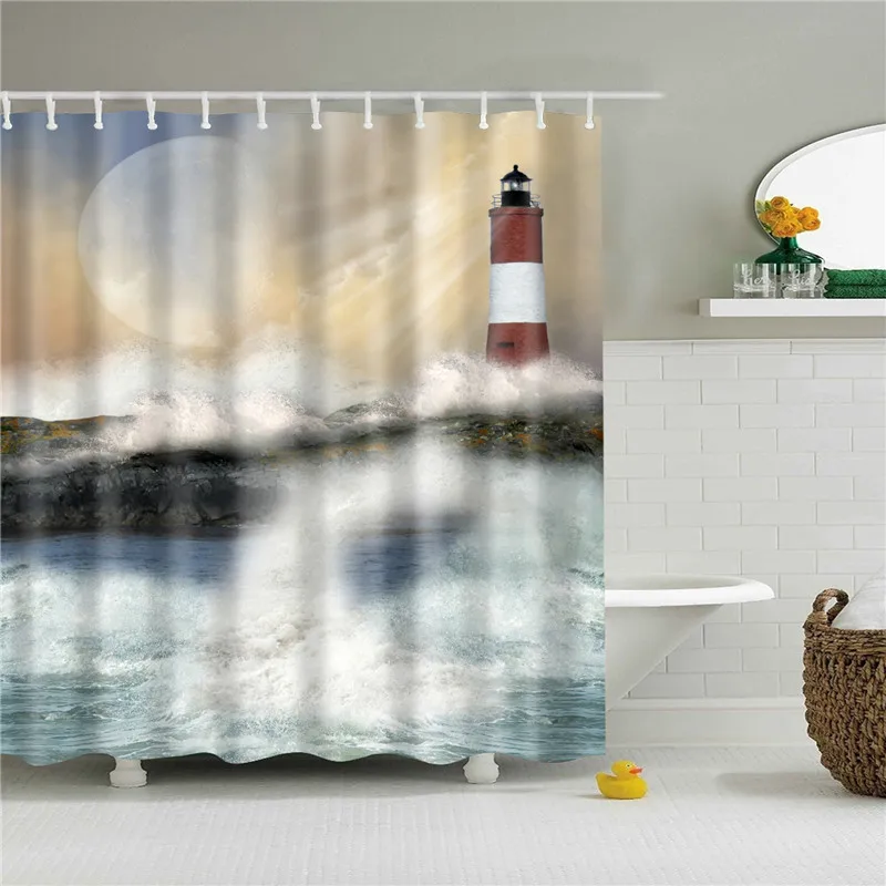 3d морской узор полиэстер для ванной занавески для душа s высокое качество шторы для ванной из водонепроницаемой ткани экран Домашний Декор душевая занавеска в комплекте - Color: TZ170516