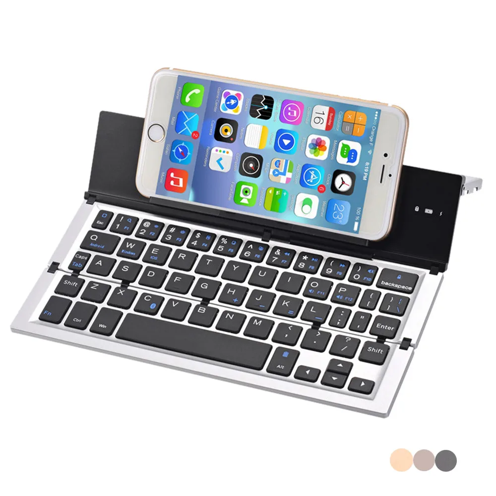 Black Keyboard Tablet Portable Foldable Folding Wireless Mini Bluetooth