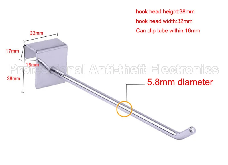 200 шт/партия Dia.5.8mm полка для супермаркетов крюк выставочный дисплей крюк подходит для квадратных труб