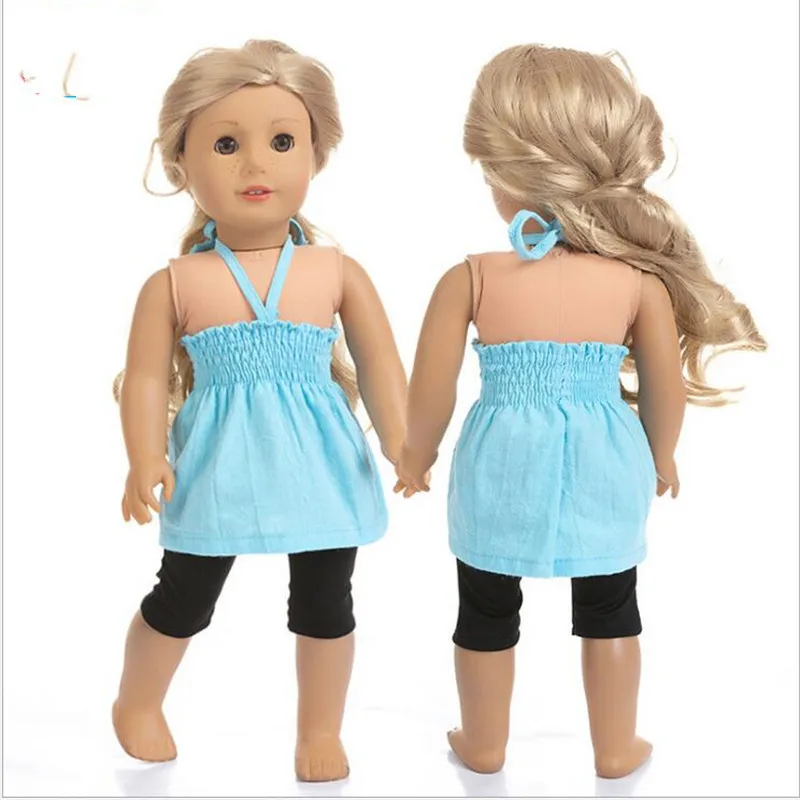 

Doll Clothes Fit 18 inch 40cm-43cm Born New Baby Doll Red Pink Blue suspender skirt Accessories For Baby Birthday Gift