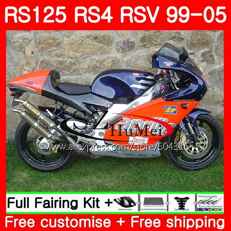 Body For Aprilia RS 125 1999 2000 2001 2002 2003 2005 84SH11 RS4 RS-125 RSV125 RS125 99 00 01 02 03 04 05 Fairings Factory blue