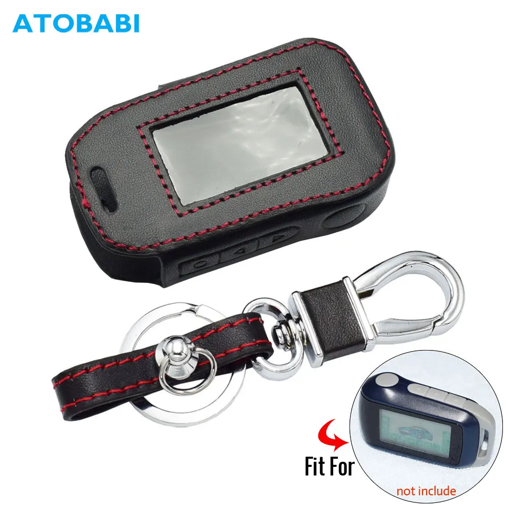 

ATOBABI Leather Key Case For StarLine A92 A94 A62 A64 A95 Two Way Car Alarm LCD Remote Control Transmitter Keychain Cover Bag