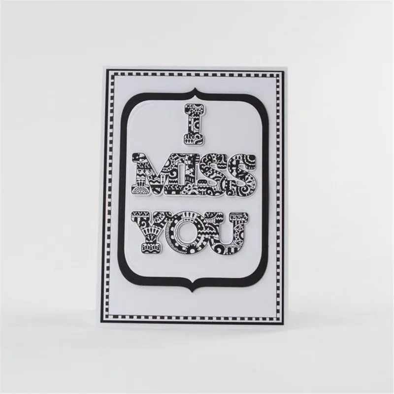 

Eastshape Letter Decor Metal Cutting Dies Frame Craft Dies Cut for 2019 Scrapbooking DIY Card Making Stencil IS... MISS YOU