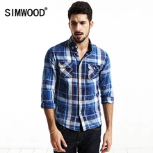 SIMWOOD marke kleidung 2016 neue herbst männer Kariertes hemd Langarm Slim Fit baumwolle Freizeit Breathable hemd CS1519