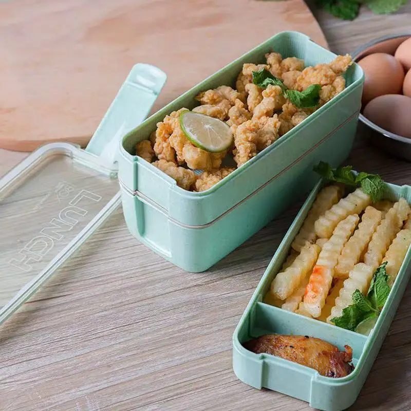 Lunch Box Kids Leakproof Lunch Containers Cute for Kids Chopsticks Dishwasher Microwave Safe Food Container