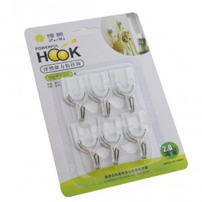 6pcs/set Adhesive hook hook creative home kitchen gadgets strong stick