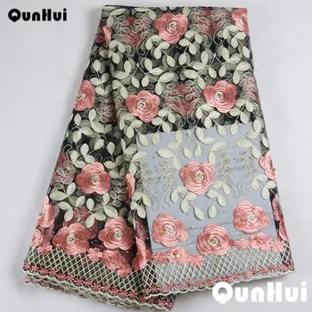 

2017 GOLD Guipure French Lace Fabric High Quality African Tulle Lace Fabric With Stone Cheap Nigerian Lace Fabrics For Women