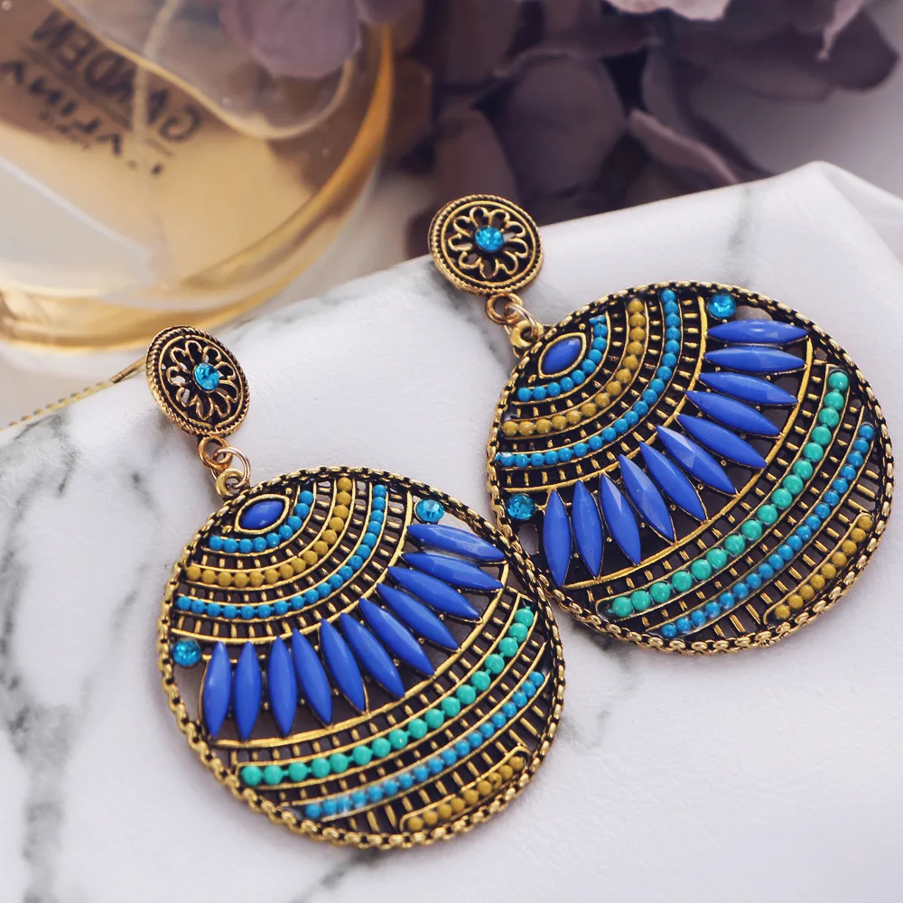 Yobest Bohemia crystal European and American trend Drop Earrings for Women fashion Jewelry