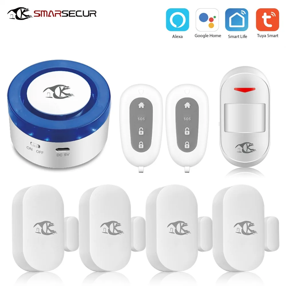 

Wireless Smart Siren Alarm Home Security System Auto-dial Motion Detection works with Smart life App Control