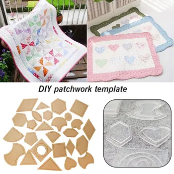 

54pcs Patchwork Template DIY Handmade Craft Sewing Tool Transparent Template Different Shape Pattern Quilter Quilting Supply