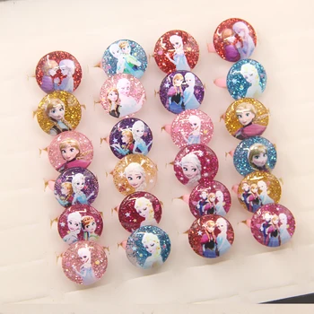 

100pcs/ 2017 New Snow Romance Plastic Baby Kids Girl Children's Cartoon Rings Wholesale Jewelry Not Choose Colors