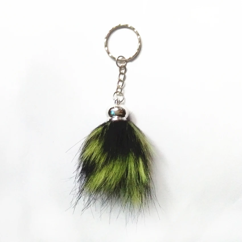 

8 Color Fake Raccoon Fur Mini Pompon Key Chains Colorful point Tassel Pendant Personality Hang Keychains Phone Key Chain