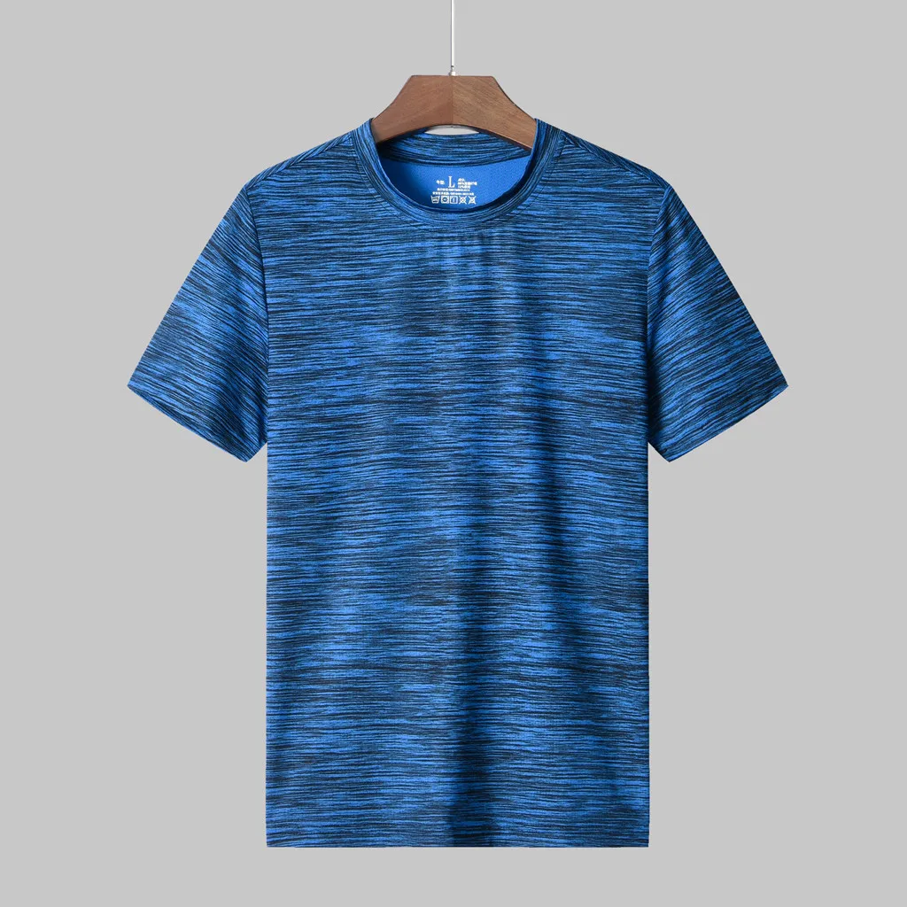 

Men's Summer Casual O-Neck T-shirt Fitness Sport Fast-Dry Breathable Top Blouse