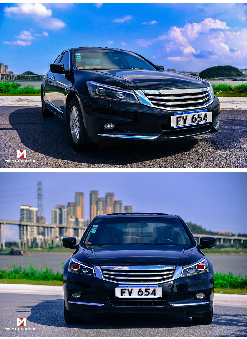 Hireno фары для 2008-13 Honda Accord передних фар сборки светодиодный DRL ангел объектив двойной луч ксеноновые 2 шт