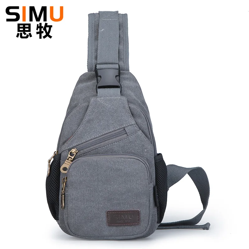 Simu парусиновый нагрудный мини рюкзак мужской и женский слинг сумка большой емкости сумка сумка через плечо
