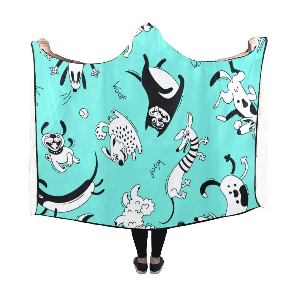 

Portable Wearable Fluffy Custom Hooded Blanket Woods Funny Marine Life Wearable Blanket Comfotable Hooded Throw Wrap Bed Blanket