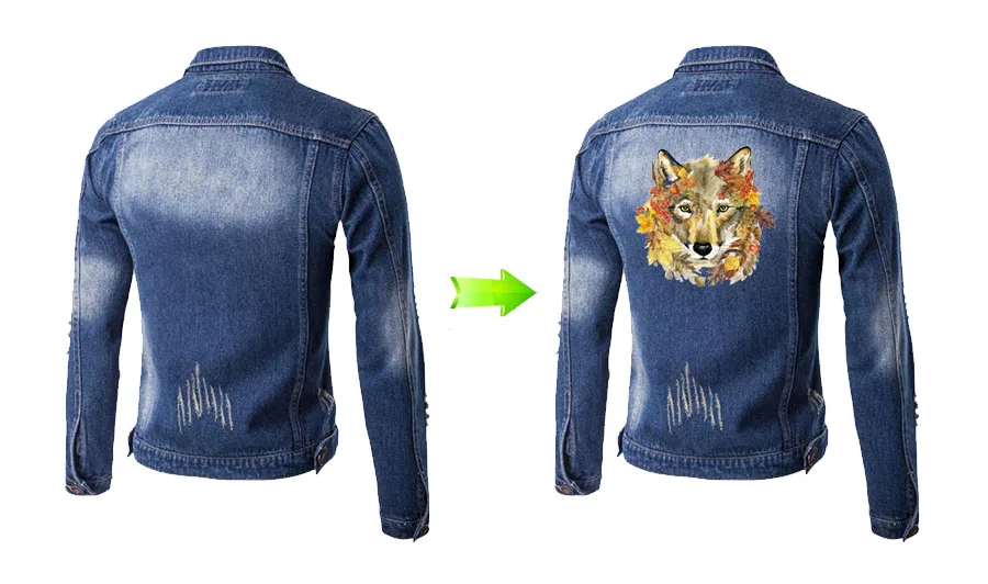 Iron On Patch Watercolor Wolf Easy Print By Household Irons Parches Ropa T-Shirt Diy Decoration A-Level Washable Applique 2