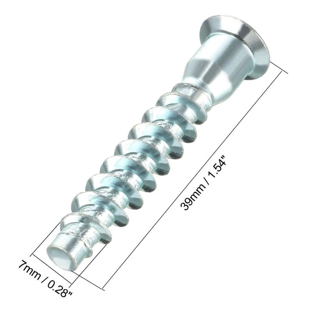 Uxcell 20 шт. мебель Confirmat Винт 7x39 мм 7x49 7x59 Шестигранная цинк Покрытие в серебристых тонах бронзовый тон черный