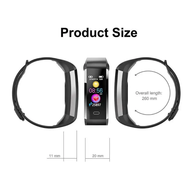 WQ6 Bluetooth IP67 Водонепроницаемый крови Давление монитор сердечного ритма браслет