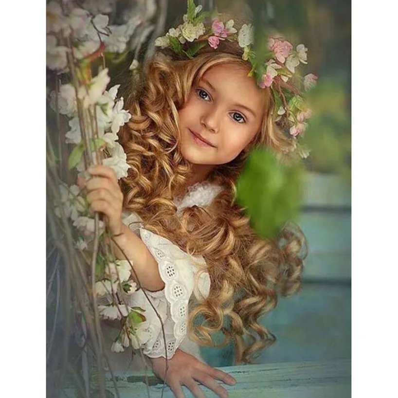 Полная алмазная живопись ангелочки для малышей пейзаж стразы Алмазная мозаика