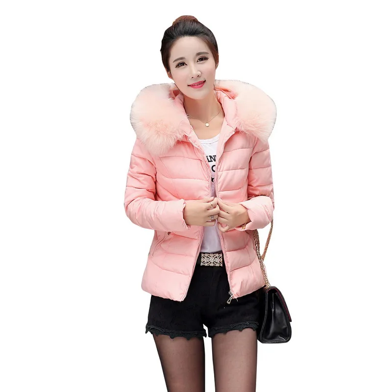Autumn Parkas Winter Jacket Women Coats women jacket with raccoon fur Women Thicken Outerwear Solid Hooded Down Coats & Jackets 
