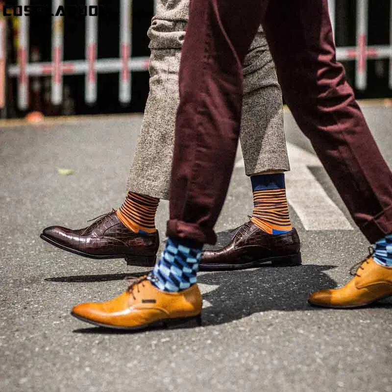 [COSPLACOOL] красочные счастливый скейтборд мужские деловые носки без пятки высокого качества Meias модные хлопковые впитывающие эластичные носки унисекс