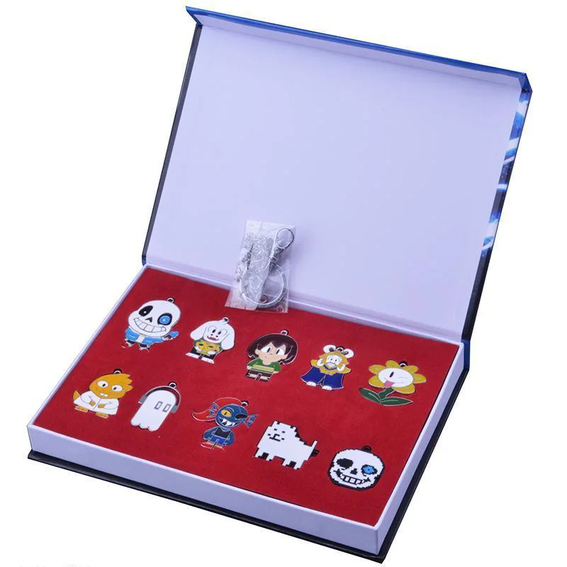 

Game Undertale Sans Papyrus Pendant Necklace Keychain With Box Cosplay Gifts