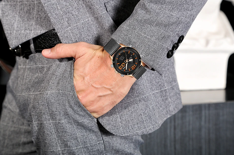 LIGE новые мужские часы Топ люксовый брендовый мужской военный спортивный кварцевые наручные часы из нержавеющей стали светодиодный