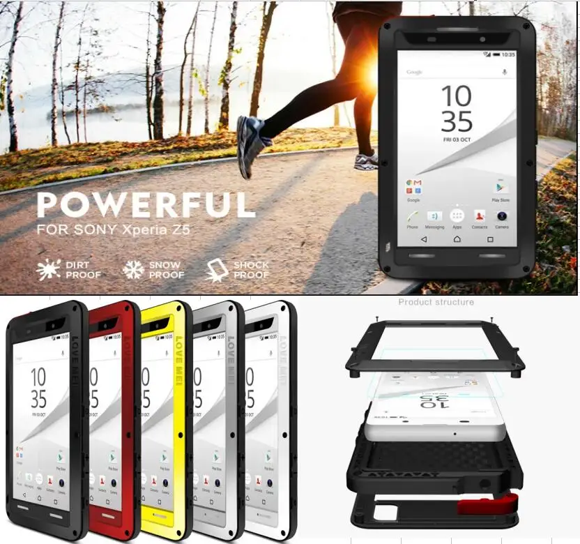 imágenes para AMOR de la Original MEI prueba de Choques Impermeable de Aluminio del Metal Cubierta de la Caja para SONY Xperia Z5/Z5 Premium/Z5 Compacto Gorila vidrio imágenes para AMOR de la Original MEI prueba de Choques Impermeable de Aluminio del Metal Cubierta de la Caja para SONY Xperia Z5/Z5 Premium/Z5 Compacto Gorila vidrio