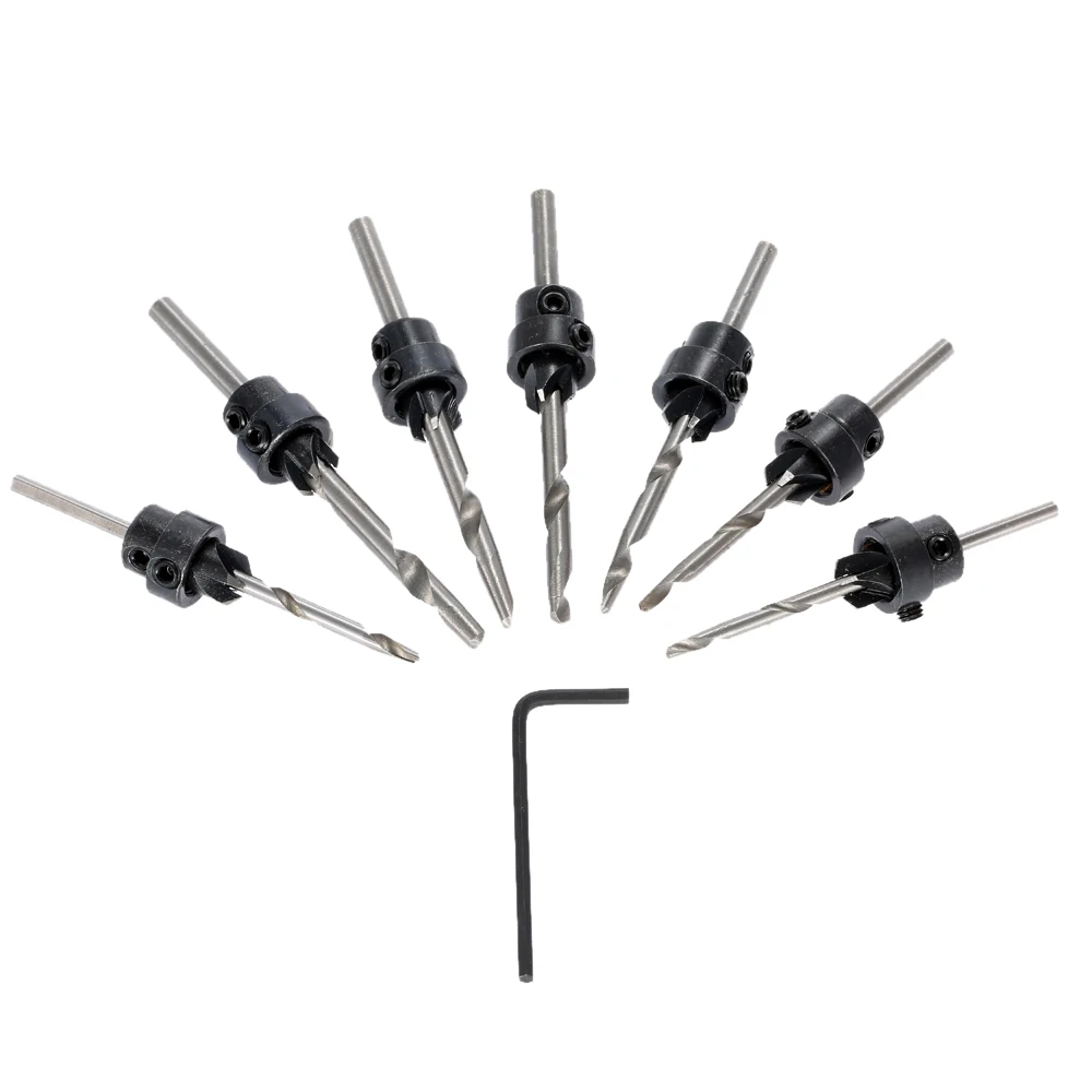 7pcs5-12# Drill Bits Countersink Drill Bit Set ferramentas herramientas drill perforator Woodworking Tools furadeira power tools